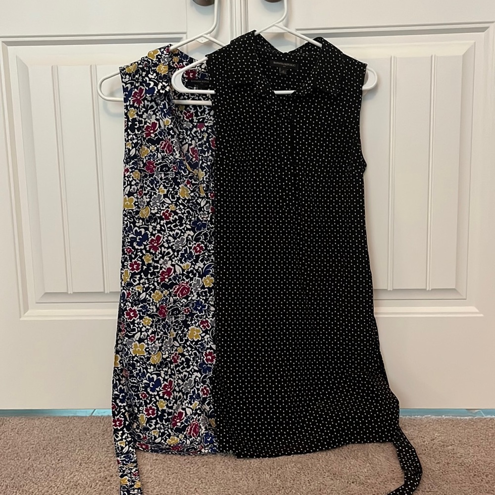 TWO Banana republic belted shirt dresses